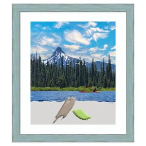 Sky Blue Rustic Wood Picture Frame Opening Size 20 x 24 in. (Matted To 16 x 20 in.)
