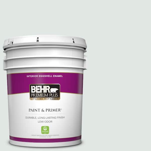 BEHR PREMIUM PLUS 5 gal. #490E-1 Glimmer Eggshell Enamel Low Odor Interior Paint & Primer