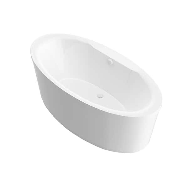 Universal Tubs Sunstone 5.7 ft. Acrylic Center Drain Oval Bathtub in White