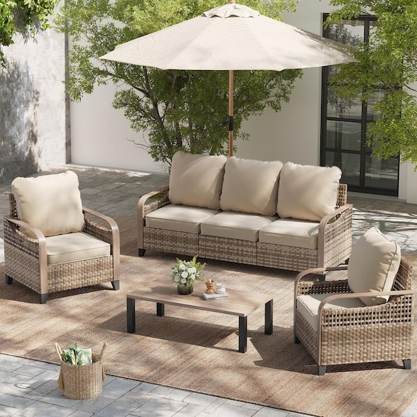 5-Person 4 Pieces Outdoor Conversation Set with Coffee Table