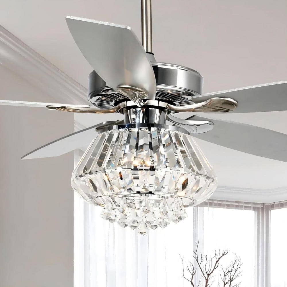 Parrot Uncle 46-in Stainless Steel LED Indoor Chandelier Ceiling selling Fan with Light