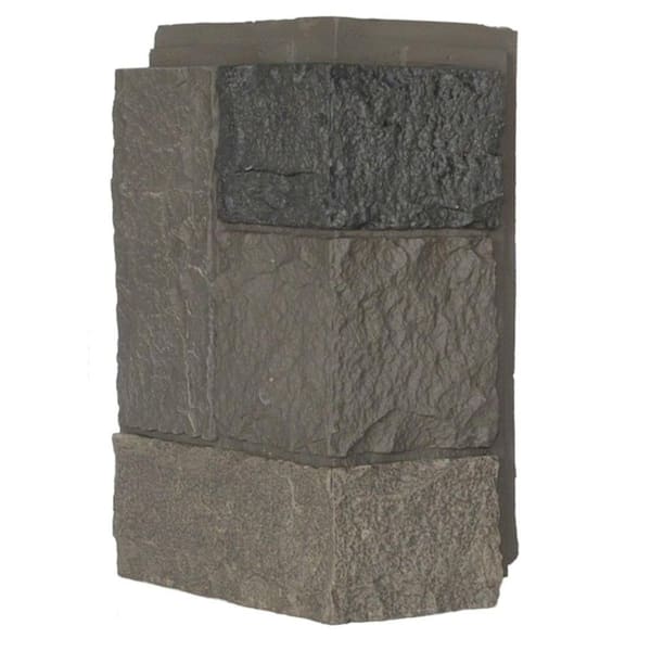 NextStone Castle Rock Tudor Gray 11 in. x 7 in. Faux Stone Siding Corner (4-Pack)