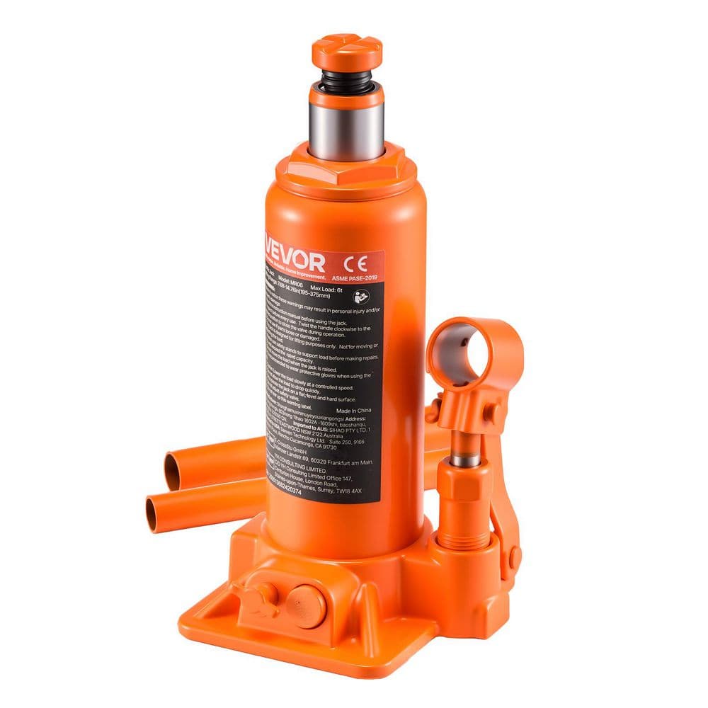 VEVOR Hydraulic Bottle Jack, 6 Ton (13227.6 lbs. ) Capacity, 7.7