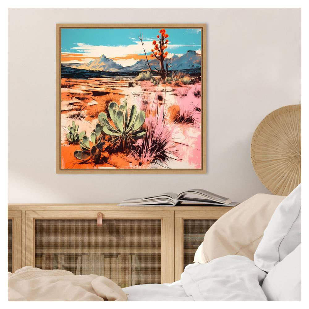 Walker Noble Desert Path II Scenic Canvas Print with Maple Frame