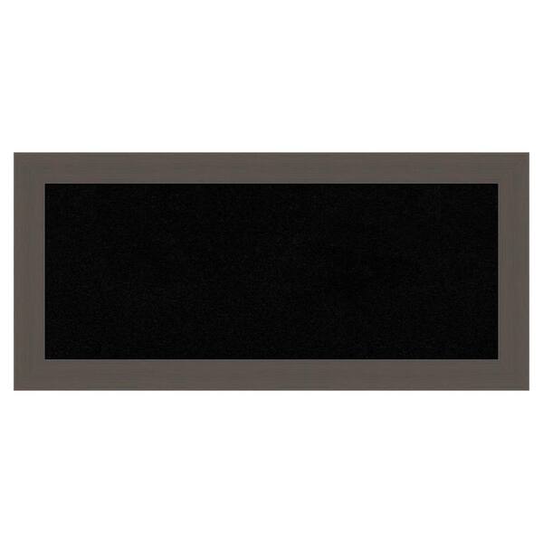 Amanti Art Brushed Pewter Framed Black Corkboard 34 in. x 16 in ...