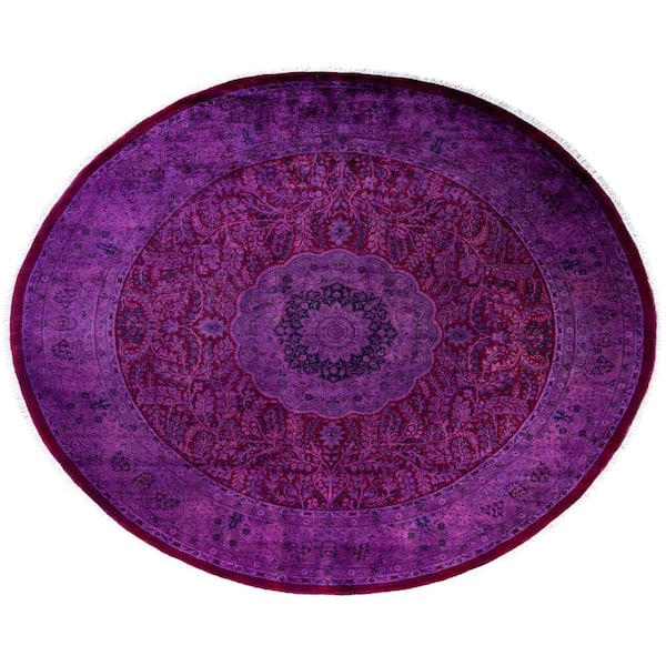 Fine Vibrance Purple 8 X 10 Hand Knotted Wool Indoor Area Rug