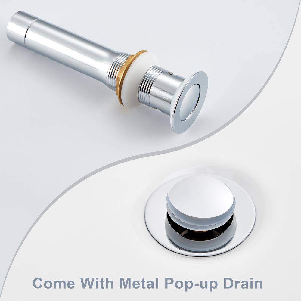Chrome Double Handle Waterfall Bathroom Faucet with Pop-Up Drain