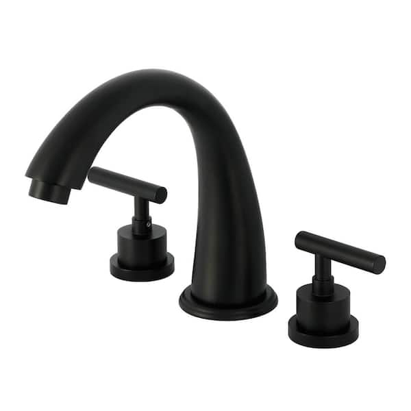 Manhattan 2-Handle Deck Mount Roman Tub Faucet in Matte Black