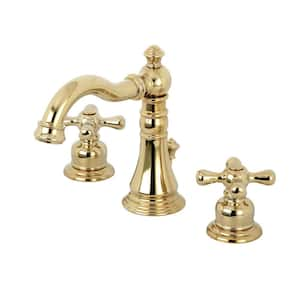 American Classic 8 in. Widespread 2-Handle Bathroom Faucet in Polished Brass