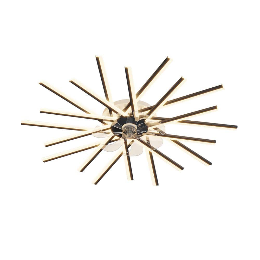 45 in. Integrated LED Indoor Black Ultra Quiet DC Motor Flush Mounth Ceilin