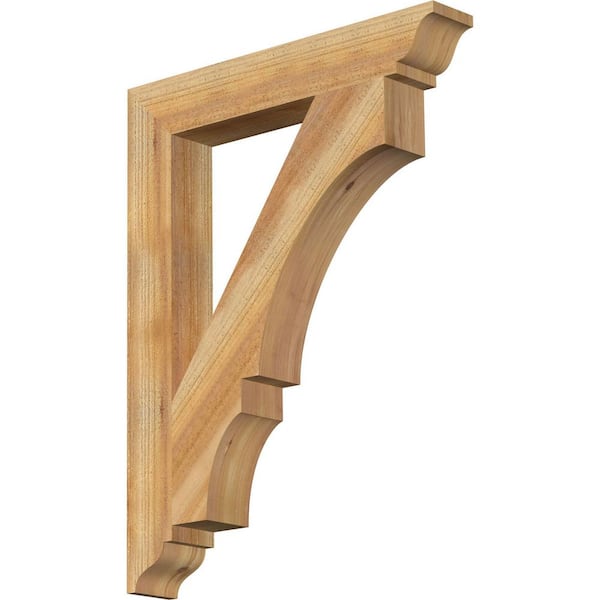 Ekena Millwork 4 in. x 34 in. x 26 in. Western Red Cedar Balboa Traditional Rough Sawn Bracket