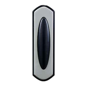 Wireless Battery Operated Doorbell Push Button, Black and Satin Nickel
