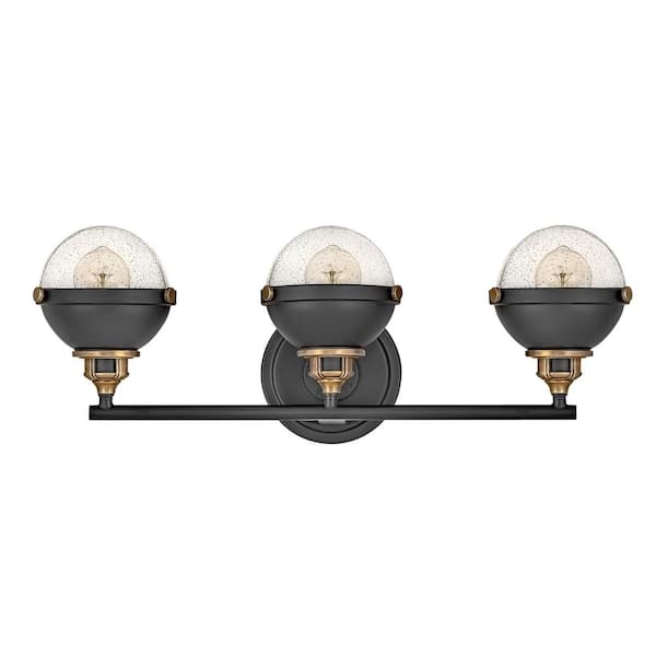 HINKLEY - Fletcher 25.0 in. 3 Light Black Vanity Light