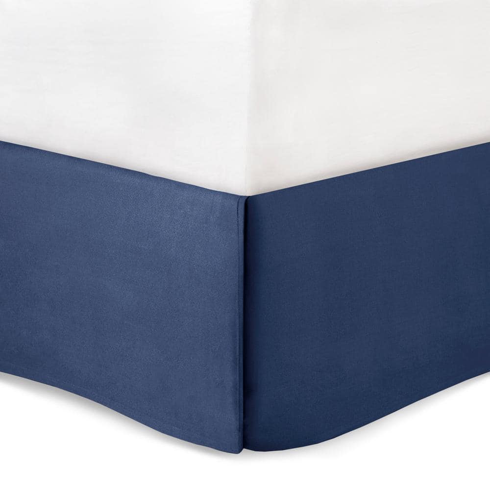 California King Blue Cotton Bedspread Set with Tassels