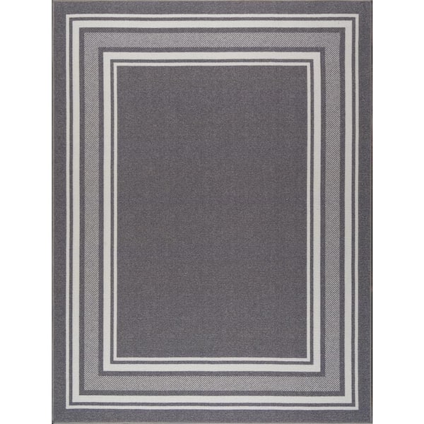 5 X 7 Gray Carmel Bordered Non Slip Indoor Area Rug