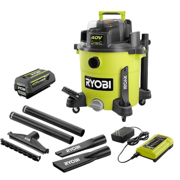 RYOBI 40V 10 Gal. Cordless Wet/Dry Vacuum with 1-7/8 in. 6-Piece Wet/Dry Accessory Kit