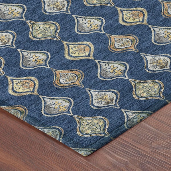 Chantille Machine Washable Indoor/Outdoor Abstract ACN2632 Navy 10 ft. x 14 ft. Area Rug