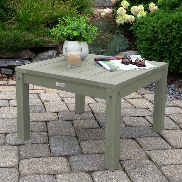 Highwood Adirondack Eucalyptus Square Recycled Plastic Outdoor Side Table
