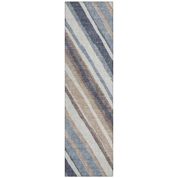 Addison Rugs Chantille Machine Washable Indoor/Outdoor Abstract ACN2282 Denim 2 ft. 3 in. x 7 ft. 6 in. Runner Rug