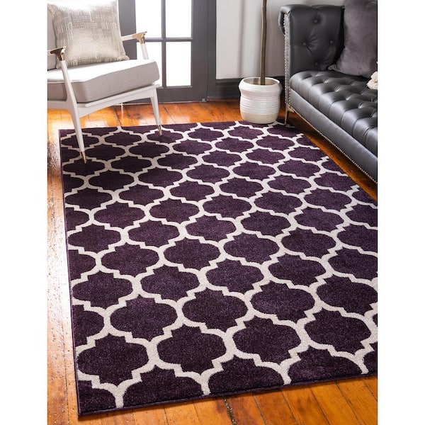 Trellis Philadelphia Purple/Beige 3' 3 x 5' 3 Area Rug