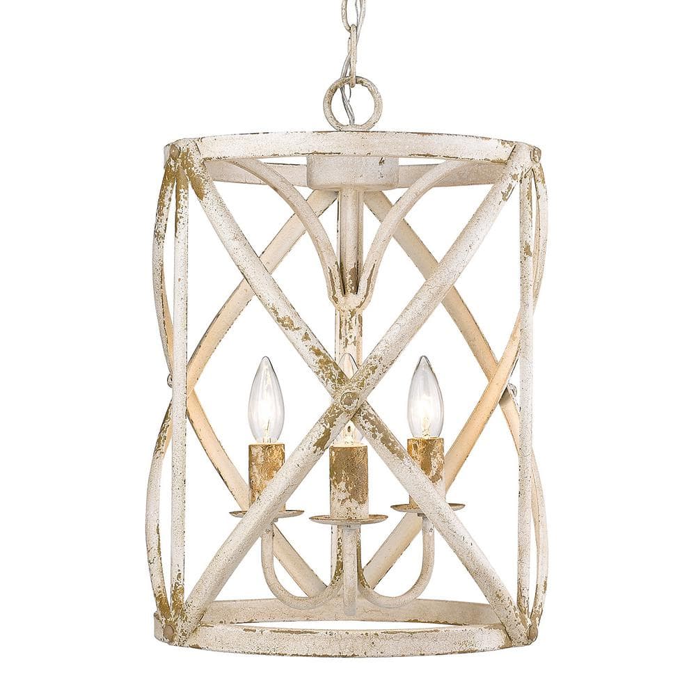Antique Ivory Traditional Drum Pendant Light with LED Option