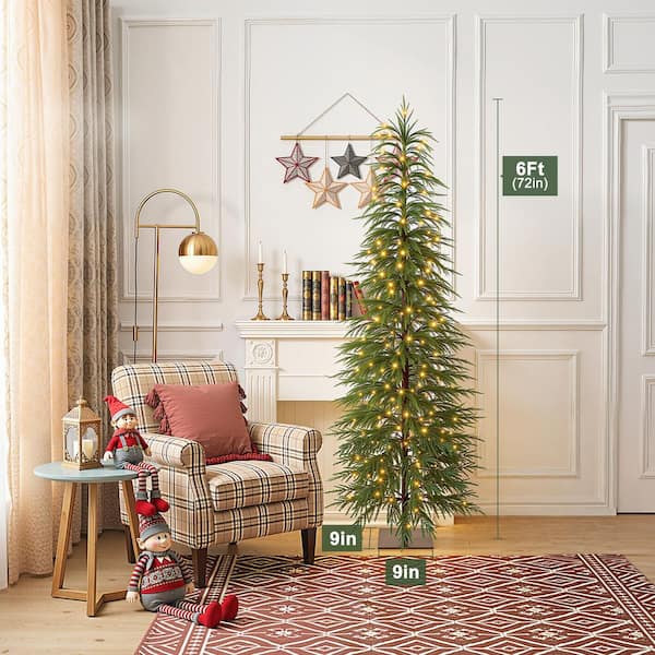 DR.Planzen 6 ft. Pre-Lit Cedar Christmas Tree Waterproof Indoor