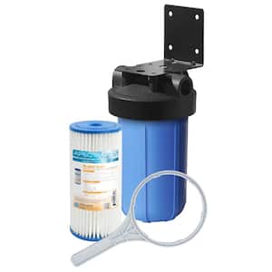 All Purpose 1-Stage Whole House Water Filtration System With 4.5 ix 10 in. Reusable and Washable Pleated Sediment Filter