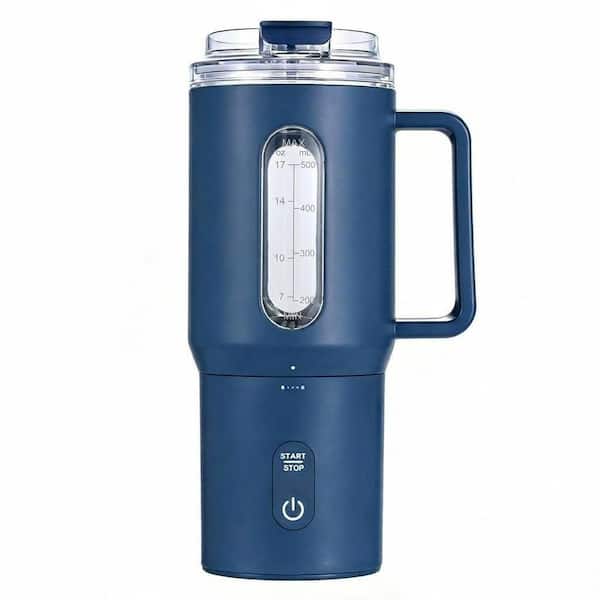Blue 18 oz. Stainless Steel Portable Blender Personal Smoothie Maker Ice Crushing Blades Auto Reverse Blending