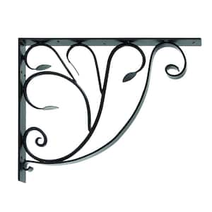 8 in. Tall Black Powder Coat Metal Multi-Use Double Ended Brackets with  S-Hooks (Set of 2)