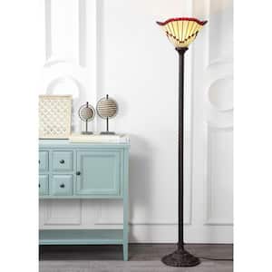 Smith Tiffany-Style 70.5 in. Bronze Torchiere Floor Lamp