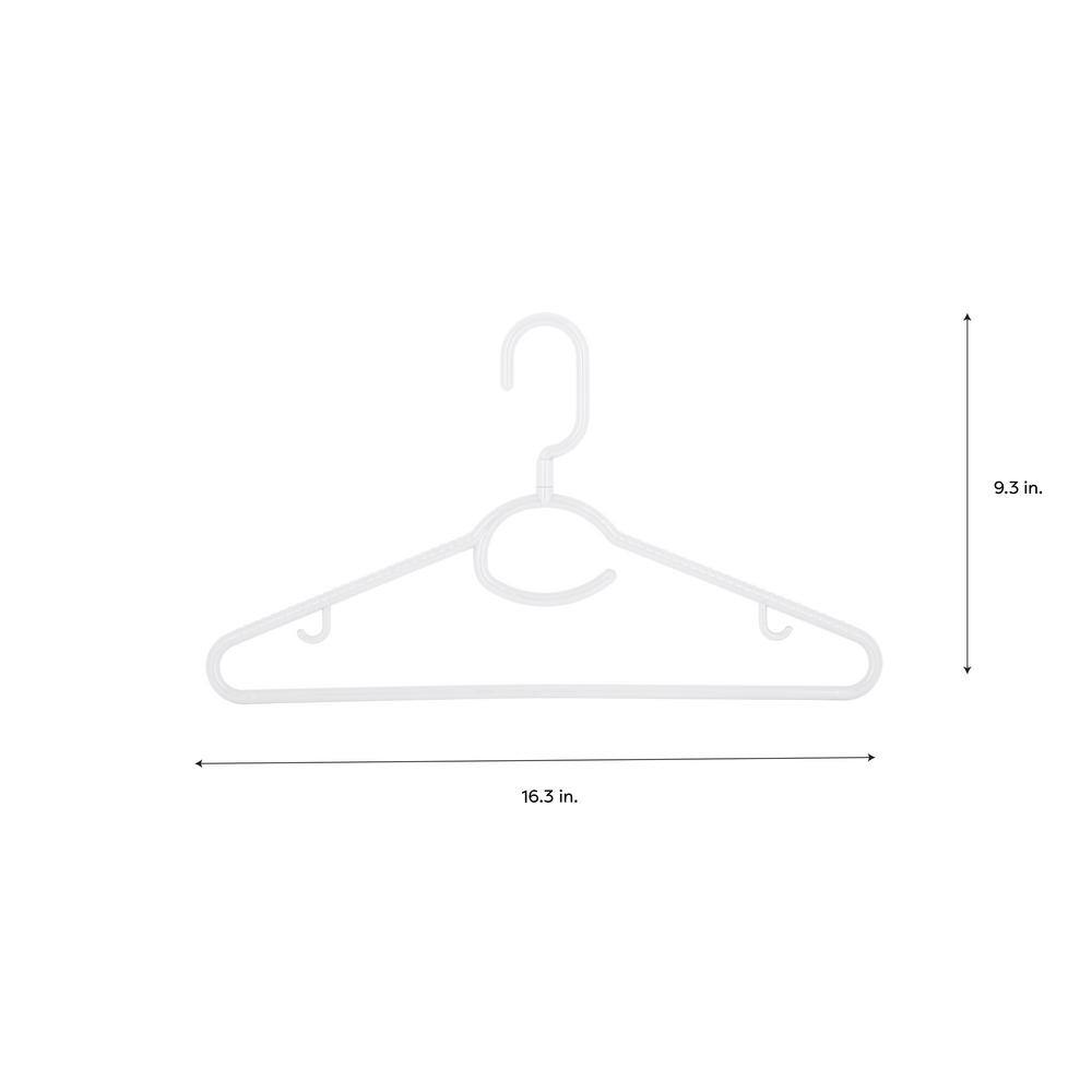White Heavyweight Plastic 360 Swivel Neck Hangers, 5-Pack