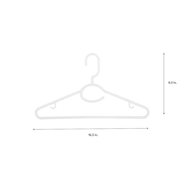 Wisconic Kid's Plastic Notched Clothing Hangers, 60 Pack, White