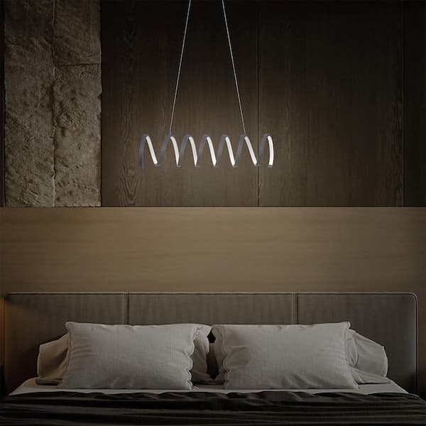 Spiral Series 23 in.L X 6 in.H Matte Black Aluminum Modern Low Profile Pendant Ceiling Light