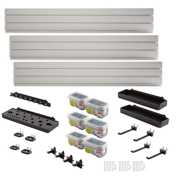 Fasttrack Slat Wall Panel Set and Accessories 23-Piece Kit