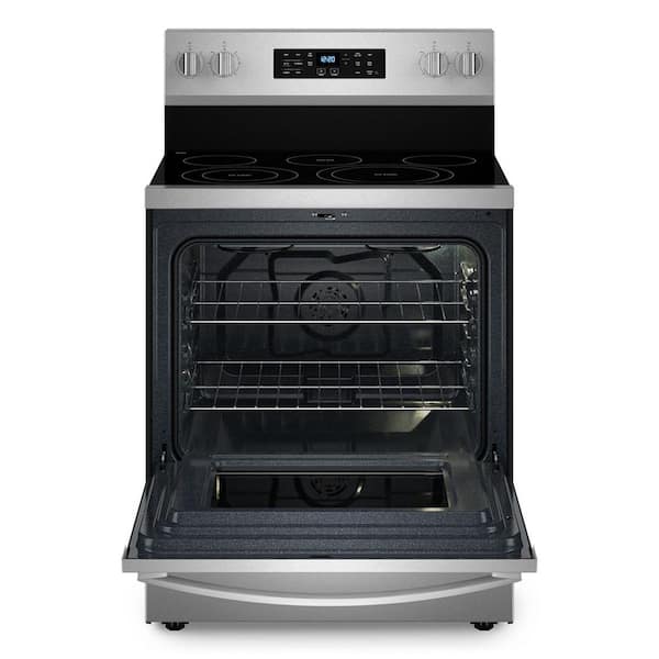 30 in. 5 Element Freestanding Electric Range in Fingerprint Resistant Stainless Steel with Air Cooking Technology