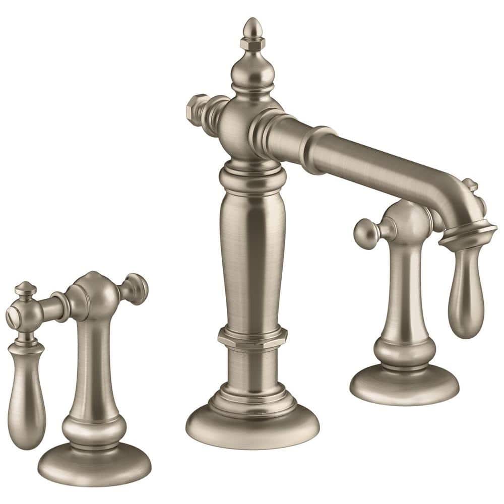 Elegant Vibrant Brushed Bronze Artifacts Bathroom Sink Spout