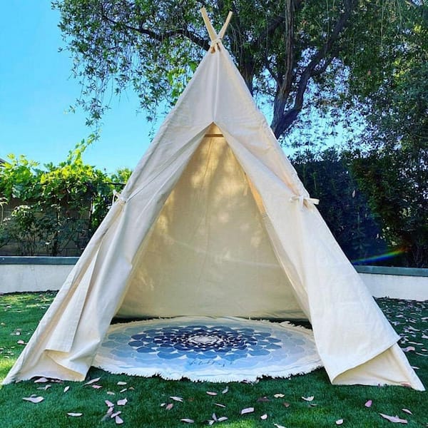 Kids Teepee Wigwam Childrens Play Tent Childs Garden Indoor Toy Canvas Role Play 