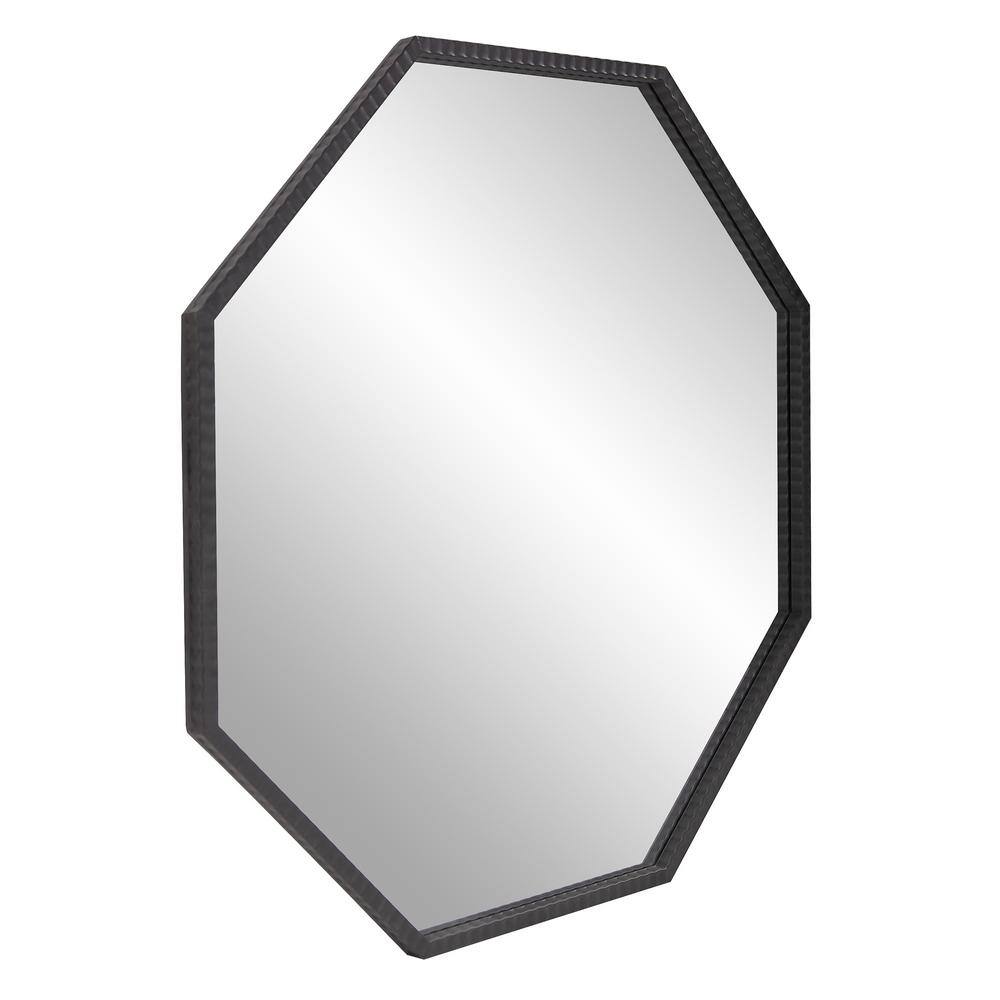 Matte Graphite Industrial Octagonal 38" Wall Mirror