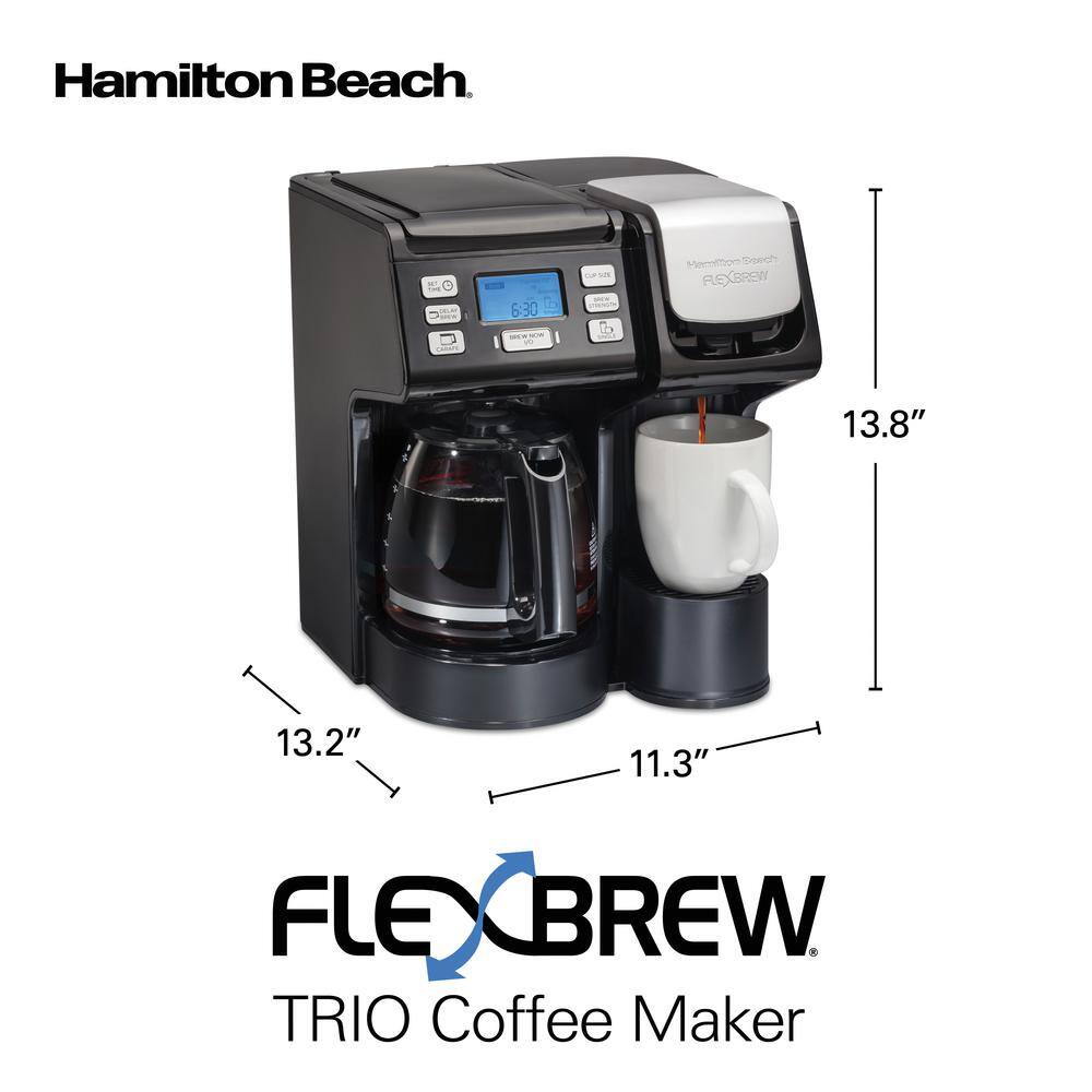 FlexBrew Trio 12Cup Black Drip Coffee Maker with Single Cup Brewer