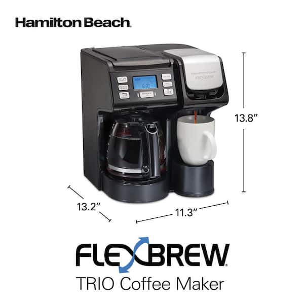 Hamilton Beach FlexBrew 2-Way 12-Cup Black Drip Coffee Maker with Built-In  Timer 49976 - The Home Depot