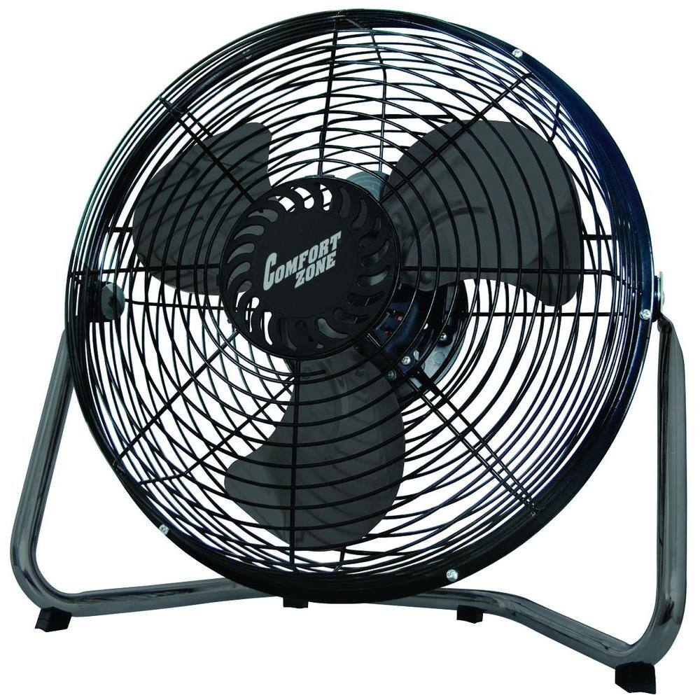 Comfort Zone 14 in. 3Speed Floor Fan with 180Degree Adjustable Tilt