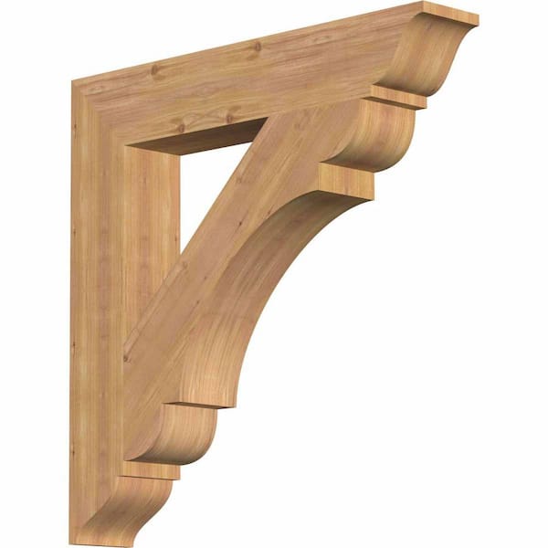 Ekena Millwork 5.5 in. x 38 in. x 34 in. Western Red Cedar Olympic Traditional Smooth Bracket