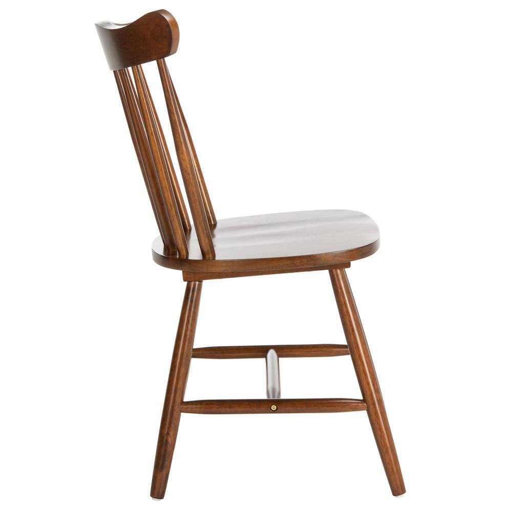 Walnut Slat Back Windsor Dining Chair Set of 2