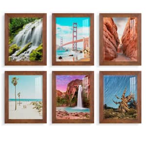 Textured 8 in. x 10 in. Walnut Picture Frame (Set of 6)