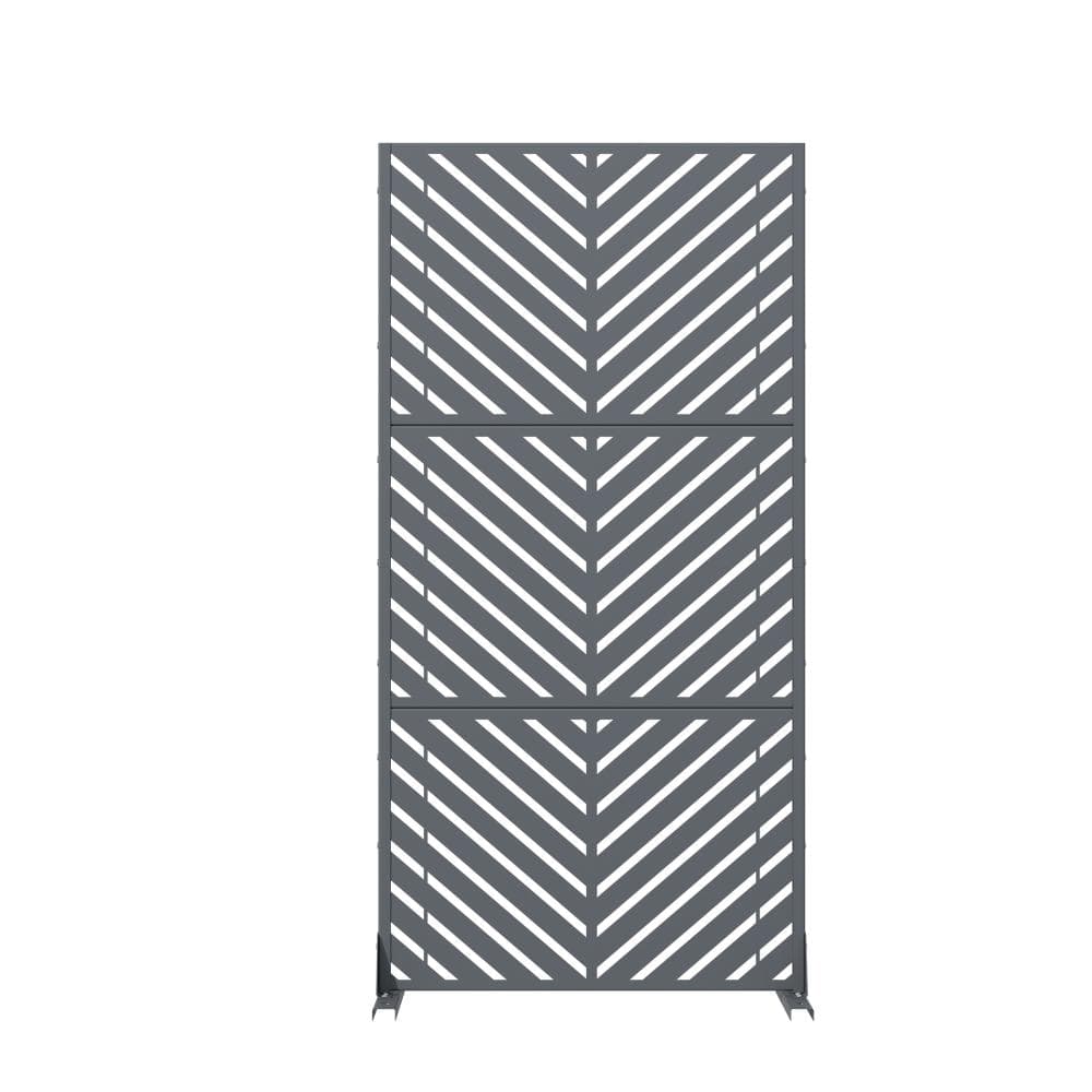 35.5 in. W x 72 in. H Outdoor Charcoal Galvanized Steel Decorative Garden Fence Privacy Screen price history on PriceWatchPro