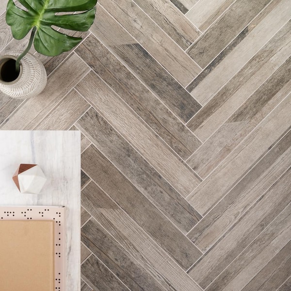 Numa Olive 3.93 in. x 24.01 in. Matte Porcelain Floor and Wall Tile (10.54 sq. ft./Case)