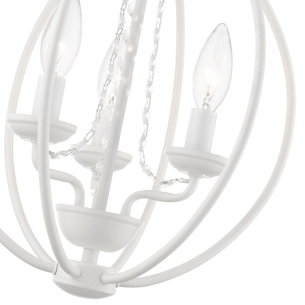 Mini Arabella White Crystal 3-Light Orb Chandelier