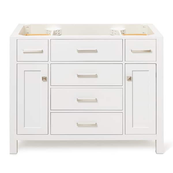 BEAUMONT DECOR Hampton 42 in. W x 21.5 in. D x 34.5 in. H Freestanding Bath Vanity Cabinet Only in White