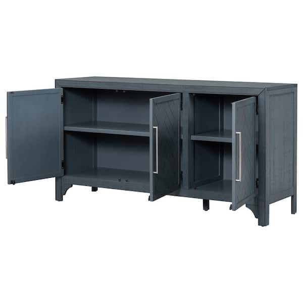 COWLOWN 60 in. W x 18 in. D x 31.8 in. H Bathroom Navy Blue Linen Cabinet
