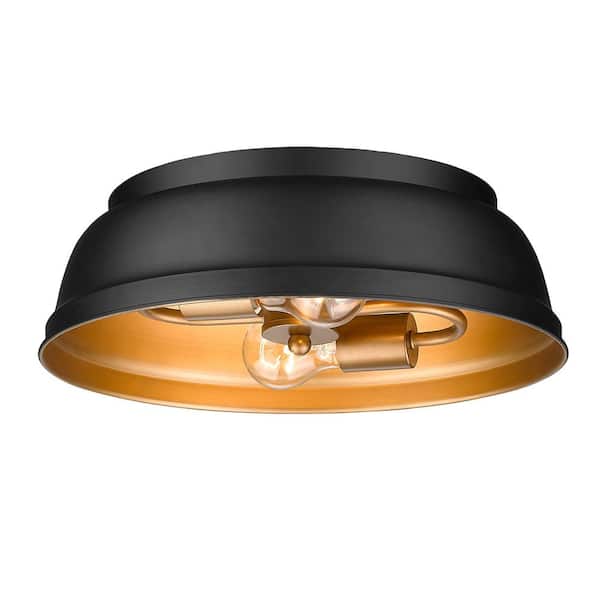 Golden Lighting Rebel 2-Light Matte Black Flush Mount